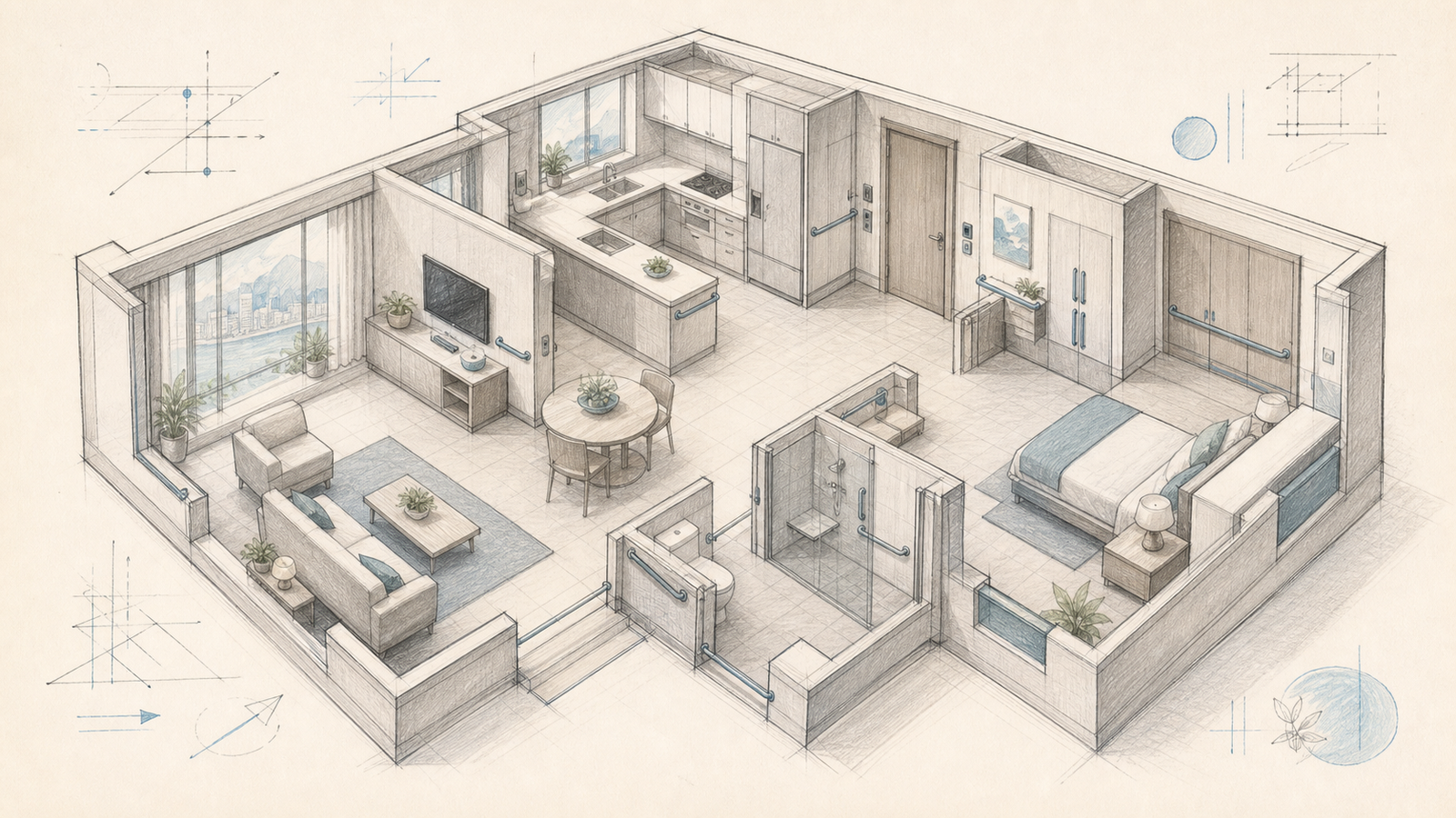 Accessible smart-home concept sketch